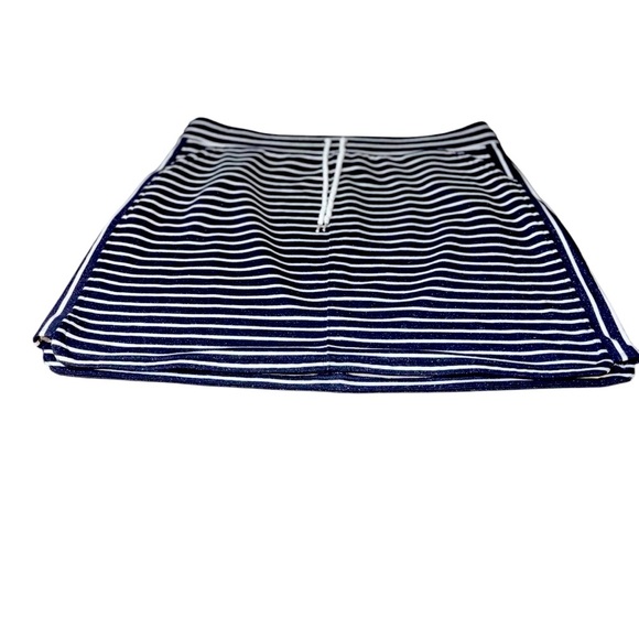 Talbots Women’s XL Striped Skirt Black White Striped Sparkles Drawstring Golf - Picture 1 of 6
